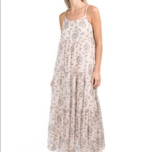 Elana Baldi Italian Silk Floral Maxi Dress Sz L